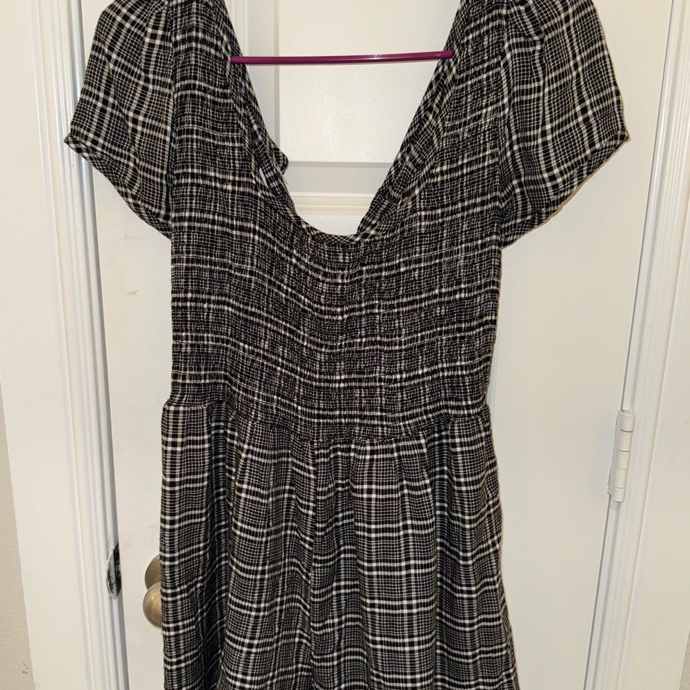 Black and White Plaid romper